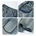 thumbnail image 5 of XXWXYD Boys Baggy Jorts Jean Shorts with Drawst𝗋ing, Youth Straight Leg Denim Shorts Pockets, Tween Prep𝗉y Thin Casual Bottoms, Elastic Waist Comfort Fit, 5 of 7