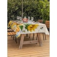 thumbnail image 3 of Outdoor Tablecloth with Umbrella Hole for Patio/Picnic/Party/Camping, Yellow Sunflowers Waterproof Table Cloth Rectangle Table Cover Washable, Daisy Bees Elegant Farmhouse Floral (60"x 84"), 3 of 8
