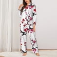 thumbnail image 2 of Fotbe Cherry Blossoms Pattern Long Sleeve Pajama Set for Women,Sleepwear Set,2-piece Loungewear Set,Soft PJs Comfy Nightwear with Pockets -X-Large, 2 of 7