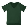 thumbnail image 6 of Smmer Short Rolled Sleeve Tops V Neck Casual Tops Solid T-Shirts for Women, 6 of 9