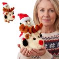 thumbnail image 6 of Animated Santa Riding Reindeer Plush Toy Singing Dancing Electric Stuffed Doll for Christmas Decoration(White-20cm), 6 of 6