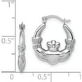 thumbnail image 4 of 14K White Gold Claddagh Hoop Earrings Made In Indonesia tc1012, 4 of 5