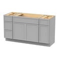thumbnail image 2 of Vanity Art 60" Freestanding Bathroom Vanity Cabinet without Top in Gray, 2 of 6