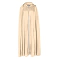 thumbnail image 4 of siminsem Hooded Cloak for Women Men Halloween Velvet Cape Full Length Medieval Witch Robe Cosplay Masquerade Party Vampire Gothic Renaissance Adult Cloak 1 Pack, Beige,M, 4 of 6