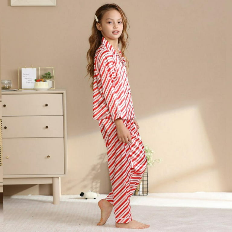 4 6 8 10 12 14 Years Children Satin Pajamas Sets Kids Sleepwear Pyjamas  Solid Color Pajama Boys Night Suits Girls Pink Nightwear - AliExpress