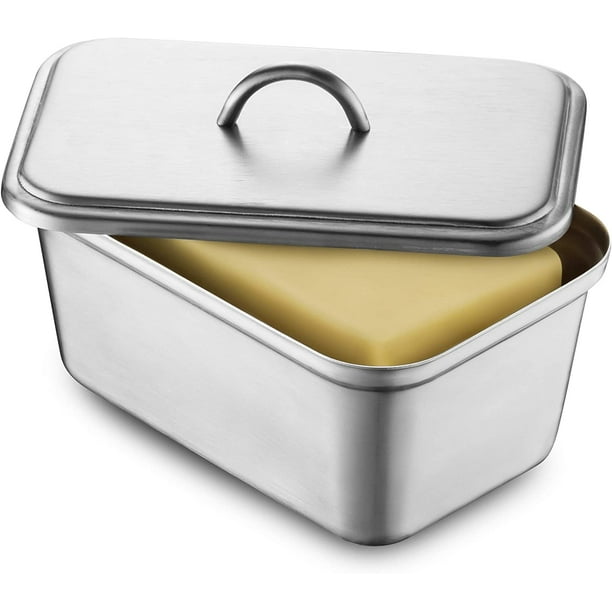 Large Butter Holder with Lid Fits One Pound of Butter Ideal Butter