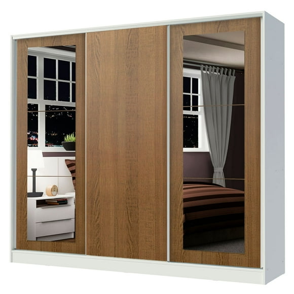 Ropero Clóset Madesa Eros 3 Puertas 2 Espejos 218 cm x 231 cm x 55 cm