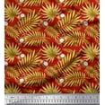thumbnail image 1 of Soimoi Crepe Silk Fabric Tropical Leaves & Coconut Fruits Print Fabric by the Yard 42 Inch Wide, 1 of 1