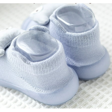 

Quealent Baby Boys Shoes Baby Boys Girl Cozy Fleece Booties Soft Non Skid Boots with Grippers Toddler First Walkers Blue 6 Months