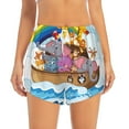 thumbnail image 2 of Goofa Rainbow Animals on Noah's Ark Printed Women 2 in 1 Running Shorts,Quick Dry Athletic Workout Shorts,High Waisted Athletic Shorts with Liner Pockets-Large, 2 of 9