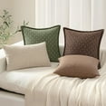 thumbnail image 4 of Pack of 2 Decorative Burlap Linen Throw Pillow Covers for Sofa Couch Bed, 18x18 inch, Green, 4 of 6