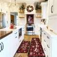 thumbnail image 2 of Buffalo Plaid Snowflake Elk Christmas Sleigh Decorative Kitchen Rug Set of 2, Non-Slip Washable Kitchen Floor Mats for Winter Home Kitchen Christmas Decor, Red and Black Plaid 17x30+17x47inch, 2 of 6