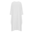 thumbnail image 2 of Women's Plus Size Loose Robe Casual Dress Solid Color Oversized Maxi Dress Ladies Long Sleeve Round Neck Long Dresses, 2 of 7