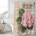 thumbnail image 6 of Pink Vintage Floral Shower Curtain Set - Extra Long 72" x 96" Washable Bathtub Curtain with 12 Hooks, Summer Botanical Retro Waterproof Fabric Stall Shower Curtains for Bathroom/Bathtub Décor, 6 of 6