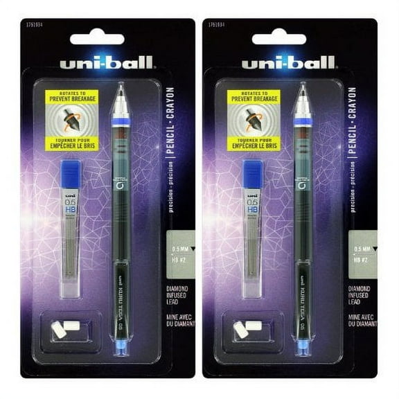 Uni-ball KuruToga Mechanical Pencil Starter Set, 0.5mm, 2 Pack