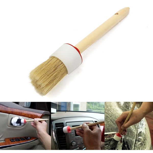 1 Pcs Round Bristle Chalk 40mm Wooden Handle Oil Paint Painting Wax Brushes for Brushing Coating