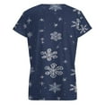 thumbnail image 6 of Christmas Gingerbread Snowflake Wrapping Paper Women's Blouse Short Sleeve Women's Top T-Shirt Spring Summer Clothes, 6 of 7