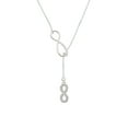thumbnail image 2 of Delight Jewelry Silvertone Crystal Infinity Sign Silver tone Elegant Infinity Lariat Necklace, 2 of 4