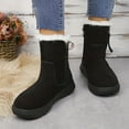 thumbnail image 2 of Luxalzxs Snow Boots for Women Round Toe Flat Soled Short Tube Plus Velvet Thickened Warm Boots Side Zipper Cotton Shoes, 2 of 5