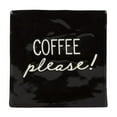 thumbnail image 1 of Linden “Coffee Please!” Porcelain Tabletop Square Art Plaque, 1 of 4