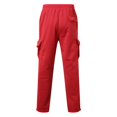 thumbnail image 6 of TrendOFT Baggy Cargo Sweatpants for Men Workout Joggers Stretch Sweatpants Hiking Drawstring Casual Sweat Tactical Pants with Multi Pockets Red S, 6 of 9