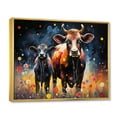 thumbnail image 2 of Designart "Grazers Dot Cattle Pastoral wall decor I" Animals Floater Framed Wall Decor, 2 of 7