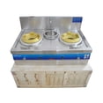 thumbnail image 2 of Techtongda Commercial Double-head High Fire Stove Chinese Cooking Stove LPG Double Burner with Baffle and Water Basin Stainless Steel, 2 of 12
