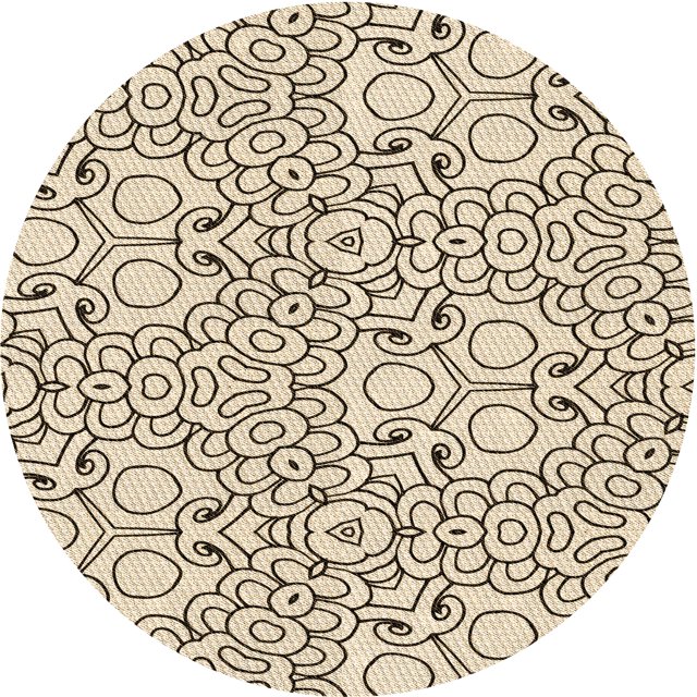 Ahgly Company Tapis d'Intérieur Ronds Transitionnels Bruns Lavables à la Machine, 3 Pieds Rond