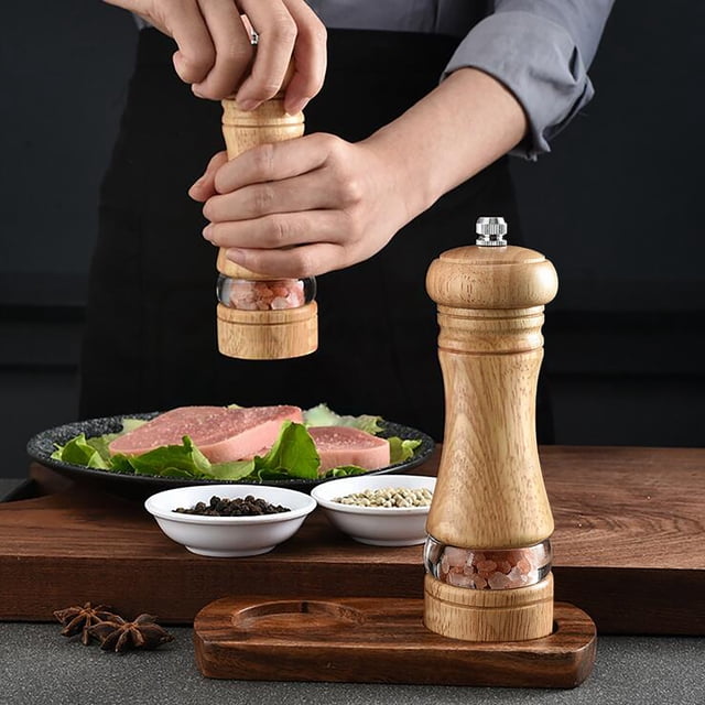 Agiferg Pepper Drinder Transparent Ceramic Core With Base Seasoning Bottle Kitchen