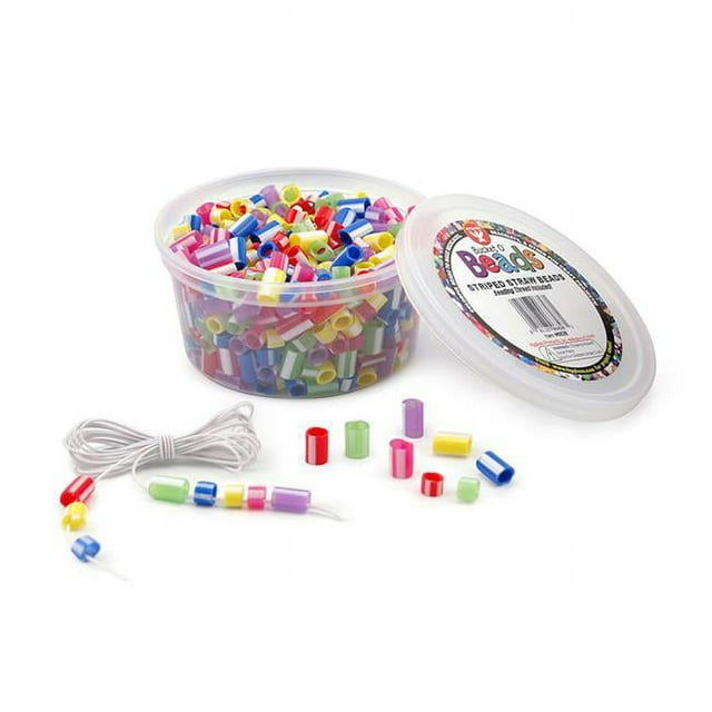 Hygloss Produits HYG6828-6 Perles de Paille Rayées - 6 Chacune
