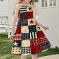 thumbnail image 3 of Odeerbi Toddler Kids Girls Independence Day A-Line Slip Dress Summer Patriotic Star Stripe Casual Strap Dress, 3 of 7