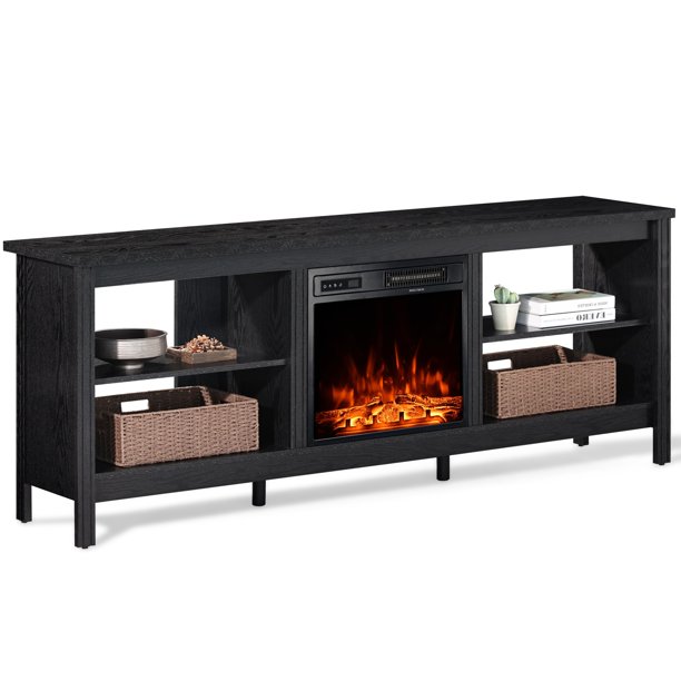 Farmhouse TV Stand with Fireplace, Electric Fireplace TV Stand 70 inch