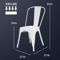 thumbnail image 3 of PayLessHere Metal Chairs Dining Stackable Dining Chairs Restaurant Metal Chairs Metal Kitchen Dining Chairs Set Of 5 Trattoria Chairs Indoor/Out Door Metal Tolix Side Chairs,Cream, 3 of 7