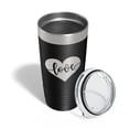 thumbnail image 4 of Love Tumbler Valentine's Day Heart Travel Mug Insulated Laser Engraved Coffee Cup 20 oz Black, 4 of 5