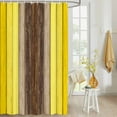 thumbnail image 4 of Fabric Shower Curtain Yellow Brown Gradient Rustic Wood Grain Texture Shower Curtains with 12 Hooks Waterproof Machine Washable Bath Curtains for Bathroom, 72 x 72in, 4 of 6
