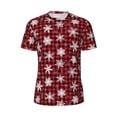 thumbnail image 5 of Wukai Snowflakes On A Buffalo Plaid Christmas Print Men's Short-Sleeved Mesh T-Shirt,Quick-Dry Short Sleeve Workout T-Shirt-3X-Large, 5 of 8