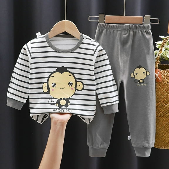 ATOGUTA Boys Outfits Long Sleeve Sweatshirt and Pants Kids Fall Winter Outfits Set Gray, Size 1T-7