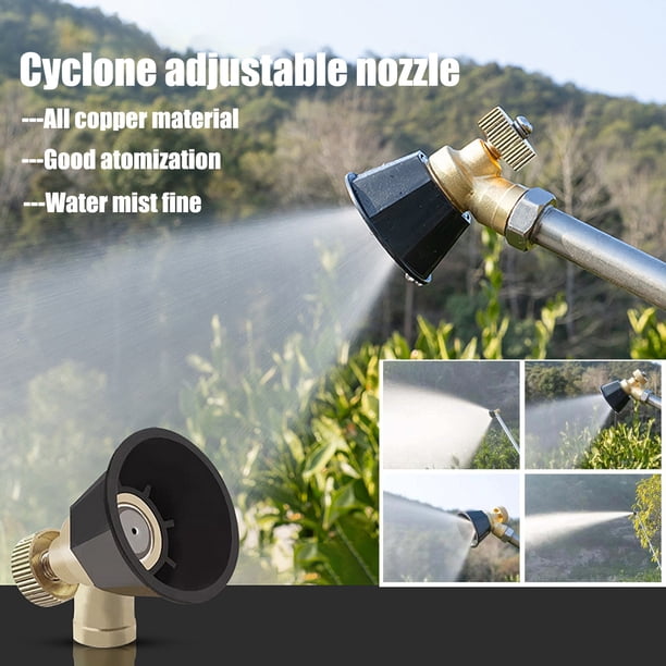 Fiudx Boquilla de Atomización de Latón, Altura Ajustable, Cobertura de 360°, Ahorro de Agua Eficiente, Jardinería Doméstica, Uso Agrícola, Fácil Instalación, Acabado Dorado, Longitud de 5 Cm.
