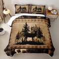 thumbnail image 2 of meiyoeat Vintage Deer Silhouette Bed Spread Queen, Rustic Paw Print Queen Coverlet Set For Boys Kids,3 Pieces, 2 of 7