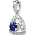 thumbnail image 4 of 14K White Gold Diamond And Blue Sapphire Triangle Pendant - Jbsp, 4 of 5