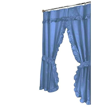 Blue Ruffle Curtains Park Avenue Deluxe Collection Park Avenue Deluxe Collection