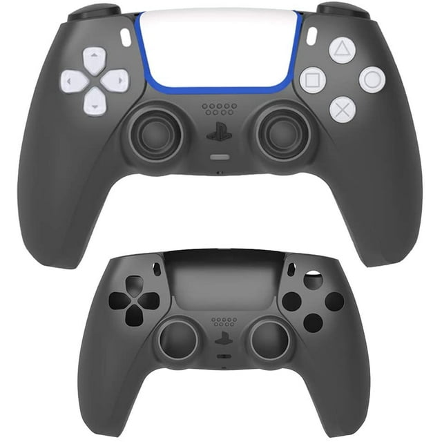 Replacement Shell for PS5, DIY Replacement Controller Housing Shell Case Set Front and Back Cover for Playstation 5 Dualsense Controllers (Black)(Black)