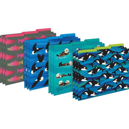 UPC: 0704068013773 | Barker Creek Designer File Folders Set of 12  Sea & Sky  Multi-Design  Reversible  Colorful Patterns Inside and Out  Letter Size  1/3 Cut Tabs  12-Pack  Home  School and Office Supplies (1377)