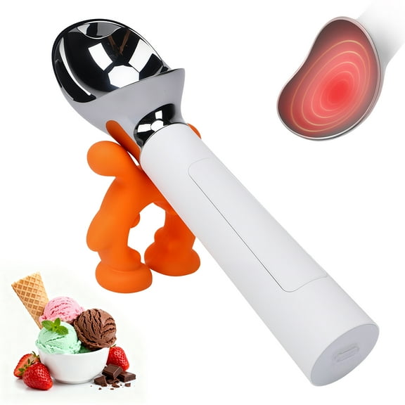 Henotian Heated Ice Cream Scoop, Rechargeable Electric Warming Scooper with LED Display, 158°F Fast Heating, Waterproof Easy Grip, USB-C Rechargeable Ice Cream Spoon, Easy Grip for Seniors/Kids