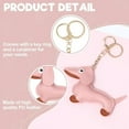 thumbnail image 3 of 2 PCS Leather Dachshund Keychain, Dachshund Keychain Bag Pendant Key Chain Cute Puppy Dog Charm Gifts, Pink, 3 of 7
