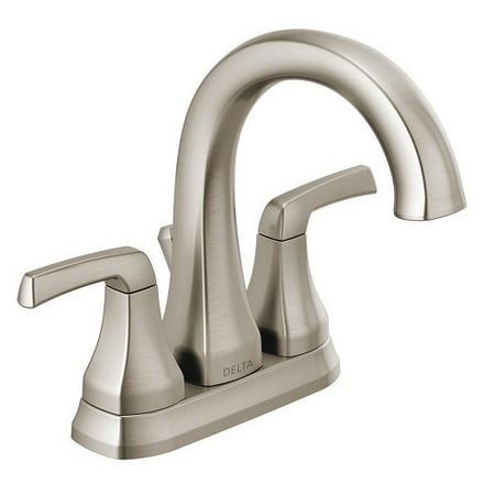 Delta 25770LF-SP Portwood 4 in. Centerset 2-Handle Bathroom Faucet in SpotShield Brushed Nickel