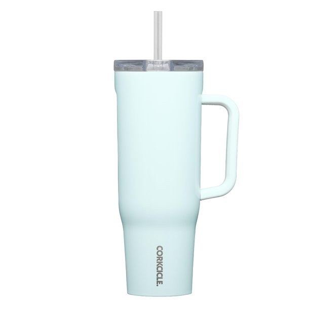 Vaso Corkcicle para botella de agua con pajita y asa, 1,2 L, azul