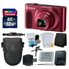 Canon PowerShot SX620 HS Digital Camera (Red) + Transcend 32GB Memory Card + Point & Shoot Camera Case + Card Reader + Card Wallet + Cleaning Kit + Screen Protectors + Hand Grip + Deluxe Accessory Kit