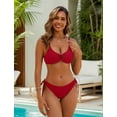 thumbnail image 2 of Top-kevin Blooming Jelly Womens Sexy 2 Piece Bikini Sets Cheeky High Cut Bathing Suit Color Block Textured U-Wire Swimsuits, 2 of 11