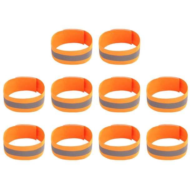 JShteea Seguridad Reflectante Nocturno Correa para El Brazo Al Aire Libre Banda para El Brazo Luminosa (naranja)